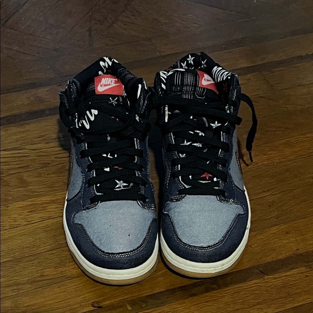 Nike Dunks Dark and Light blue Denim